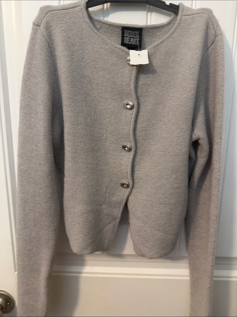 Derek Heart women’s Light Gray Button-Up Knit Cardigan size medium